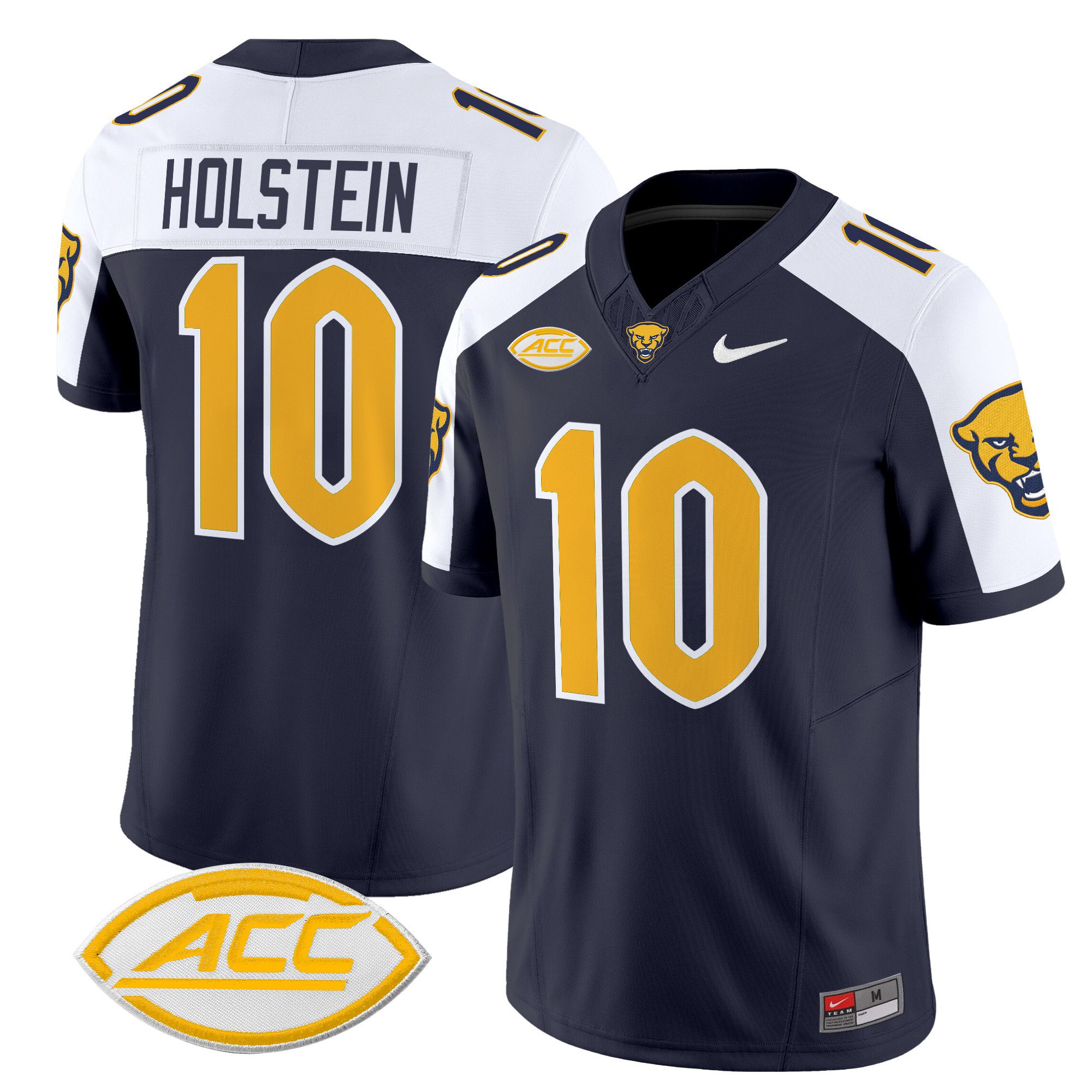 Men Pittsburgh Panthers 10 Holstein Black Nike 2024 Vapor Limited NCAA Jersey